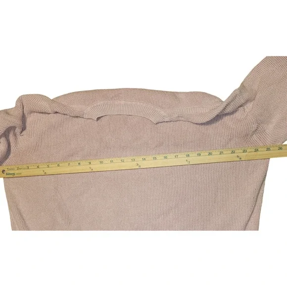 Faherty Waffle Knit Sweater Pullover Crewneck Light Pink Textured Size XL - Picture 6 of 7